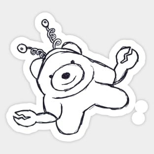 Crabby Smiley Bear Sticker